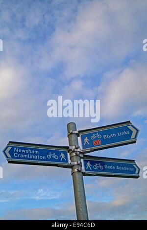 Randonnée et Sentier des signes, Blyth, Northumberland, Angleterre, Royaume-Uni, Europe Banque D'Images