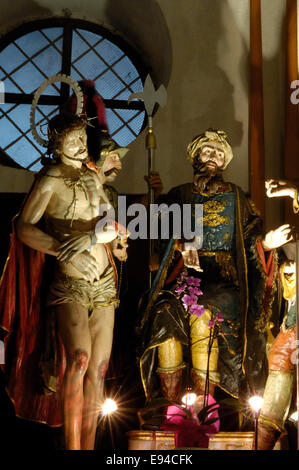 L'église de Purgatorio, statue du Misteri, Sicile Banque D'Images