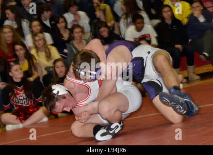 High school wrestling à Crownsville, Maryland Banque D'Images