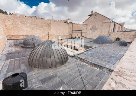 Hébron, Israël/Cisjordanie. Le haut de la caverne de Macpéla, dit être le lieu de sépulture des patriarches des Juifs. Banque D'Images