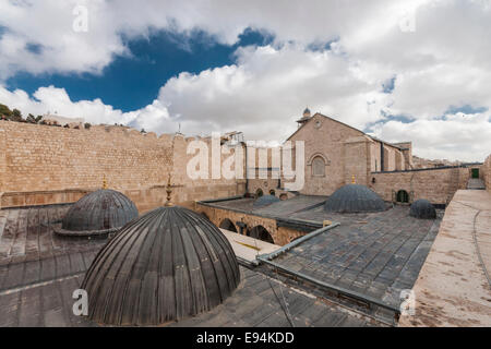 Hébron, Israël/Cisjordanie. Le haut de la caverne de Macpéla, dit être le lieu de sépulture des patriarches des Juifs. Banque D'Images