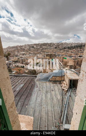 Hébron, Israël/Cisjordanie. Le haut de la caverne de Macpéla, dit être le lieu de sépulture des patriarches des Juifs. Banque D'Images