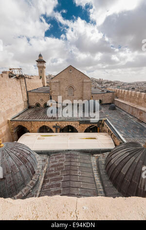 Hébron, Israël/Cisjordanie. Le haut de la caverne de Macpéla, dit être le lieu de sépulture des patriarches des Juifs. Banque D'Images
