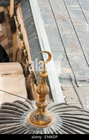 Hébron,. Détails du haut de la caverne de Macpéla, dit être le lieu de sépulture des patriarches des Juifs. Banque D'Images