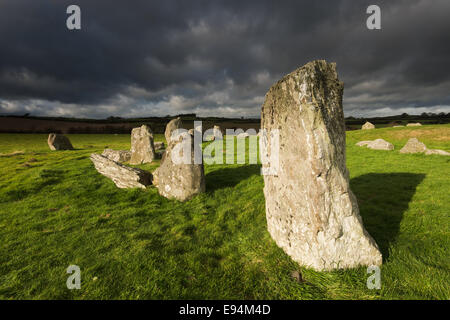 Ballynoe Stone Circle, comté de Down, Irlande du Nord Banque D'Images