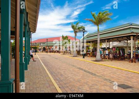 Quartier commerçant de Falmouth, Jamaïque Banque D'Images