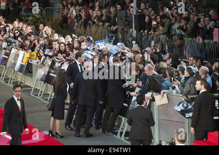 London, Londres, Royaume-Uni. 19 Oct, 2014. L'European Film premiere de fureur avec Brad Pitt a lieu dans le cinéma Odeon à Leicester Square, Londres. Sur la photo : Brad Pitt. © Lee Thomas/ZUMA/Alamy Fil Live News Banque D'Images