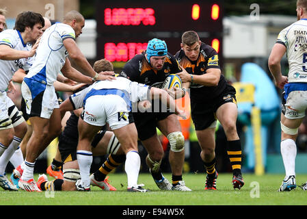 Londres, Royaume-Uni. 12 octobre, 2014. London Wasps' James Haskell, l'homme du match - Rugby Union - 2014/2015 Aviva Premiership - Wasps vs - Adams Park Stadium - Londres - 11/10/2014 - Charlie © Forgham-Bailey/Sportimage/csm/Alamy Live News Banque D'Images