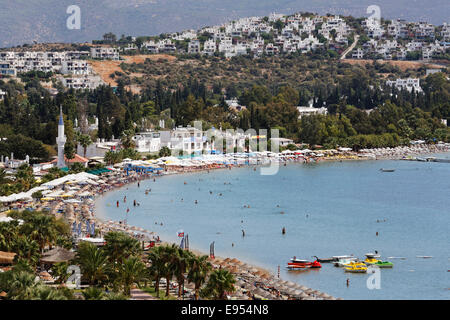 Plage de Bitez, péninsule de Bodrum, Bodrum, Muğla province, région de l'Egée, la Turquie Banque D'Images