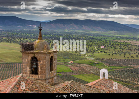 Vue sur un paysage typique de l'Estrémadure, à Quintana de la Serena, l'Estrémadure, Espagne Banque D'Images