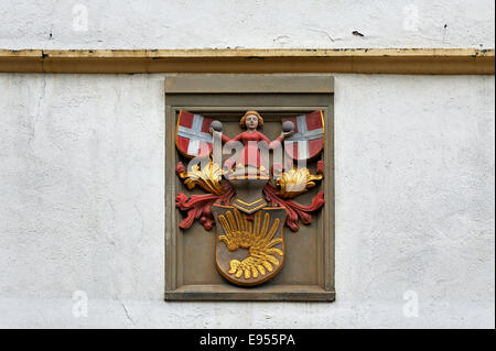 Armoiries de la famille noble Melchingen 13e - 14e siècle au Musée criminel, Rothenburg ob der Tauber Banque D'Images