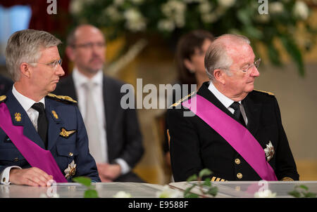 Belgique, Bruxelles le 2013/07/21 : cérémonie d'Abdication du Roi Albert II au Palais Royal Banque D'Images