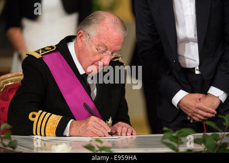 Belgique, Bruxelles le 2013/07/21 : cérémonie d'Abdication du Roi Albert II au Palais Royal Banque D'Images