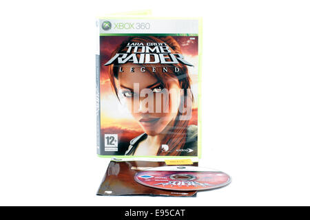 XBox360 classique jeu Lara Croft Tomb Raider Legend Eidos joueur seul première personne Banque D'Images