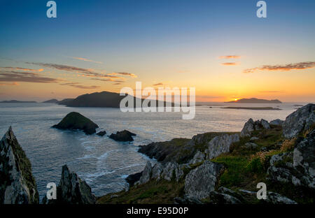 Îles Blasket de Dunmore Head, Dingle, Irlande Banque D'Images