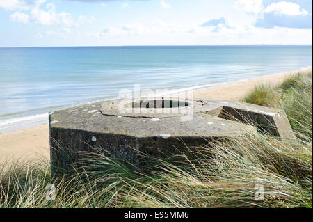 Bunker Tobrouk WW2 ,Utah Beach est l'une des cinq plages du débarquement dans le débarquement en Normandie le 6 juin 1944, au cours de la Seconde Guerre mondiale. U Banque D'Images