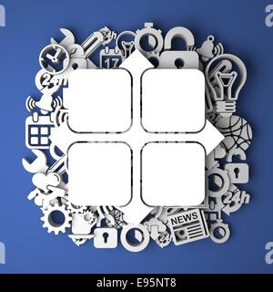 Concept de l'axe des Y sur papier fait main Décoration. Banque D'Images