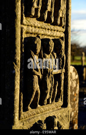 Détail panneau montrant l'arrestation du christ libre Croix de Muiredach 10e siècle tête de roue cross monasterboice religion Banque D'Images