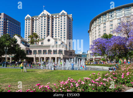 Plaza de Cesar Chavez dans le centre-ville de San Jose, le comté de Santa Clara, Californie, USA Banque D'Images