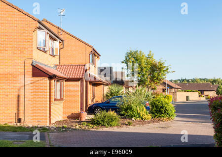 Maisons sur un 1990 Housing Estate, Lancashire, England, UK Banque D'Images