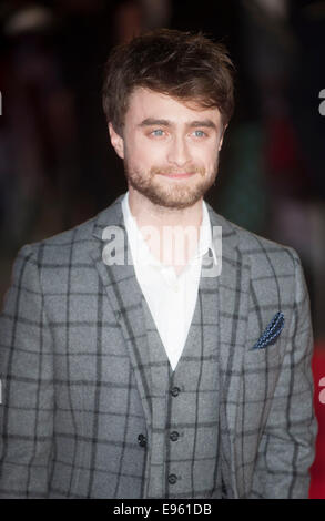 Londres, Royaume-Uni. 20 Oct, 2014. Daniel Radcliffe participe à "cornes" UK Premiere à l'odéon West End à Londres, en Angleterre. 20 octobre 2014 photo par Brian Jordan/Alamy Live News Banque D'Images