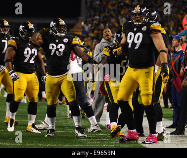 Pittsburgh, USA. 20 Oct, 2014. Brett Keisel # 99 au cours de la Pittsburgh Steelers vs jeu Texans de Houston à Pittsburgh, PA. Credit : Cal Sport Media/Alamy Live News Banque D'Images