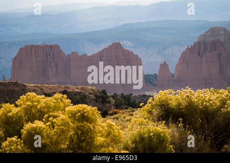 La vallée de la Cathédrale, Capitol Reef National Park, en Utah. Banque D'Images