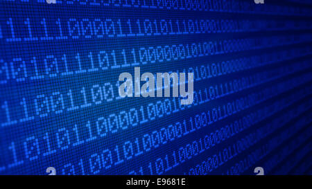 Code binaire 3D - big data et concept de programmation Banque D'Images