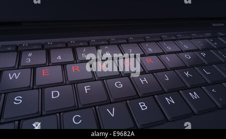 Des problèmes d'ordinateur - clavier de l'ordinateur avec le mot erreur Banque D'Images