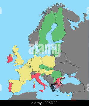 Illustration europe chemins de détourage Banque D'Images