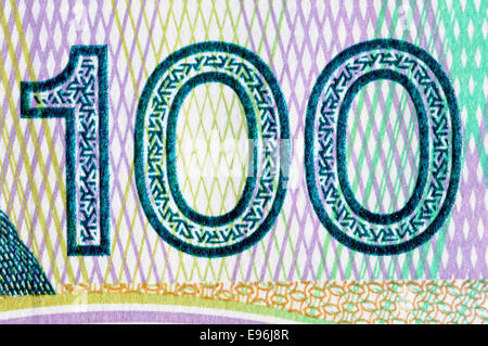 Détail d'un dinar croate 1993 Billet de 100 000 anti-contrefaçon de l'impression de sécurité Banque D'Images