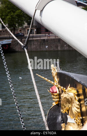 Une partie de l'Unicorn sur l'arc d'Isambard Kingdom Brunel's SS Great Britain à Bristol. Banque D'Images