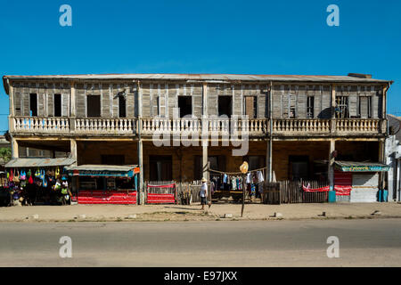 Vieille maison coloniale française, de la Réunion, Madagascar Banque D'Images