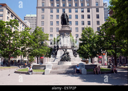 Édouard VII le monument, situé au Carré Phillips à Montréal, province de Québec, Canada. Banque D'Images