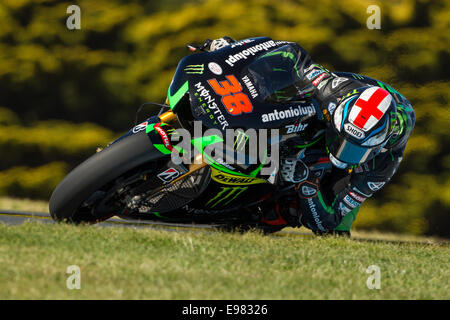 MotoGP rider Bradley Smith en action à la Tissot 2014 Grand Prix Moto d'Australie. Prises au cours des essais libres du vendredi. Banque D'Images