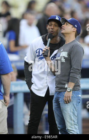 Vendredi 18 avril 2014 ; à l'Célébrités jeu Dodgers. Les Diamondbacks de l'Arizona a défait les Dodgers de Los Angeles par le score final de 2-1 au Dodger Stadium à Los Angeles, CA. Avec : Marlon Wayans Où : Los Angeles, California, United States Quand : 19 Avr 2014 Banque D'Images