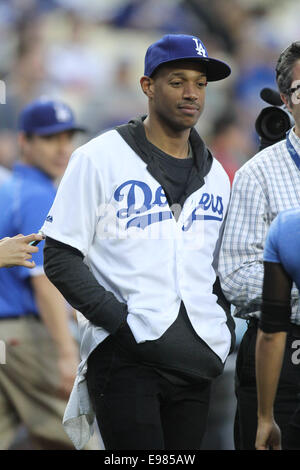 Vendredi 18 avril 2014 ; à l'Célébrités jeu Dodgers. Les Diamondbacks de l'Arizona a défait les Dodgers de Los Angeles par le score final de 2-1 au Dodger Stadium à Los Angeles, CA. Avec : Marlon Wayans Où : Los Angeles, California, United States Quand : 19 Avr 2014 Banque D'Images