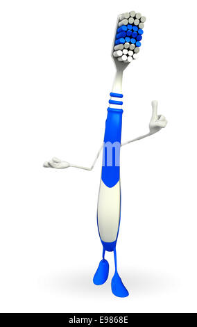 Personnage de brosse à dents est la présentation Banque D'Images