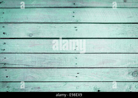 Texture de fond en bois bleu-vert pâle avec des planches de bois vintage parallèle au petit bonheur avec deux rangées de petits clous dans les 2014 Banque D'Images