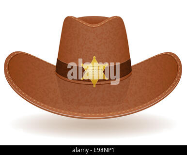 Chapeau de cowboy sheriff illustration isolé sur fond blanc Banque D'Images