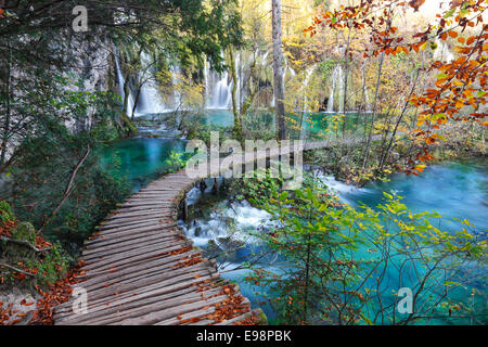 Le parc national des lacs de Plitvice, Croatie Banque D'Images