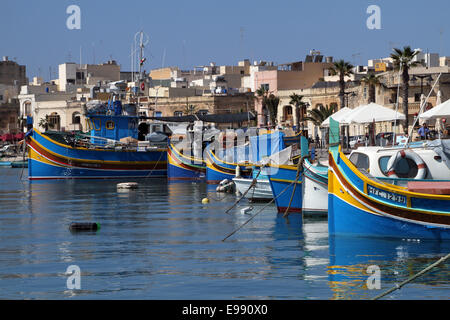 Pêches en bateau du port de Marsaxlokk, Malte Banque D'Images