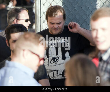 Hollywood, Californie, USA. 21 Oct, 2014. Acteur, producteur, comédien et musicien Jack Black arrive pour son apparition sur Jimmy Kimmel Live ! À l'El Capitan Theatre à Hollywood, le mardi 21 octobre, 2014. © David Bro/ZUMA/Alamy Fil Live News Banque D'Images