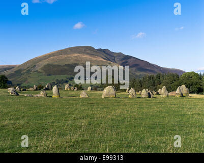 Pierres de Castlerigg dh KESWICK LAKE DISTRICT Blencathra mountain standing stone circle néolithique cumbria england Banque D'Images