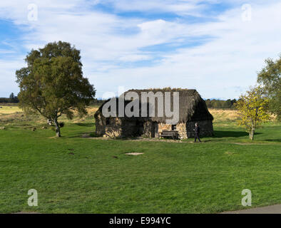 dh Old Leanach Cottage CULLODEN MOOR INVERNESSSHIRE scène de haute terre Jacobite bataille sites historiques écossais rébellion écossaise sur le champ de bataille Banque D'Images