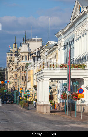 HELSINKI, FINLANDE - le 14 septembre 2014 : L'Esplanade. Street dans le centre de Helsinki, la capitale de la Finlande Banque D'Images