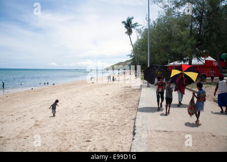 Ela Beach est la plus belle et la plus sûre dans la plage de Port Moresby, Papouasie Nouvelle Guinée. Banque D'Images