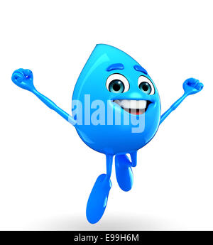 Personnage de goutte d'eau est heureux Banque D'Images