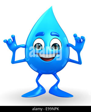 Personnage de goutte d'eau est taquineries Banque D'Images