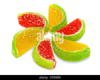 Bonbons sucrés fruits colorés close-up Banque D'Images